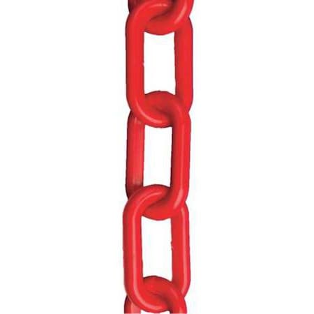Plastic Chain, Red, 100 ft Length, Gloss