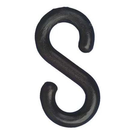 S-Hook for Plastic Chain Barrier, Black, 2 93/100 in Length, Gloss