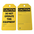 Caution Tag, Machine and Operational, Polypropylene, 5 3/4 in H x 3 in W, Yellow, Rectangle, 6 PK