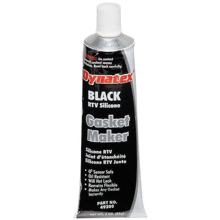 RTV Silicone Gasket Maker 3 oz, Tube, Black, Paste