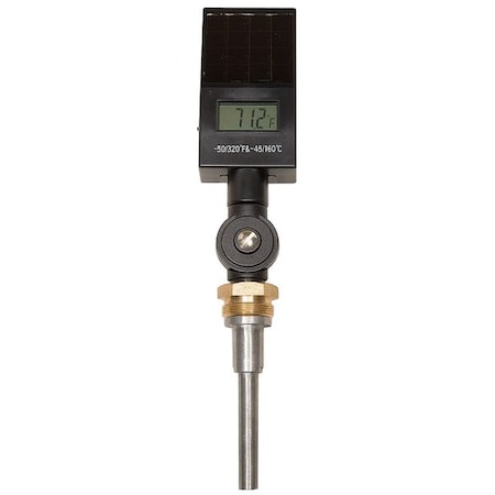 Digital Solar Powered Thermometer, -50 Degrees to 300 Degrees F