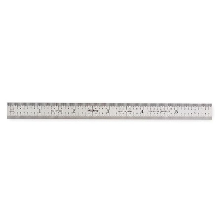 Steel Rule, Rigid, 6In, 50/100ths/0.5/1mm