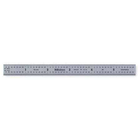 Steel Rule, Flexible, 6 In, 32/64/10/100ths