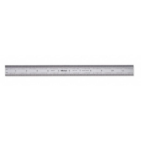 Steel Rule, Rigid, 12 In, 32/64/0.5/1mm