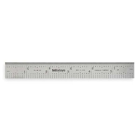 Steel Rule, Rigid, 6 In, 32/64/10/100ths