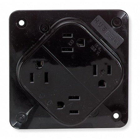 Straight Blade Receptacle, 5-15R, 15 A, 125V AC, 2 Pole, 3 Wire, Flush Mount, Grounded