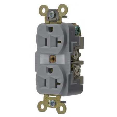 Straight Blade Receptacle, 5-20R, 20 A, 125V AC, 2 Pole, 3 Wire, Flush Mount, Grounded