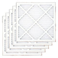 16x16x1 Pleated Air Filter, Fabric, Fiberglass, MERV 7, 10.0 Micron, 5 PK
