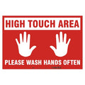 High Touch Area Floor Sign, 14 in H, 18 in W, Vinyl, Rectangle, English, SGF408T1218
