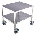 Utility Cart, Stainless Steel, 500 lb Load Capacity, 24 in L, 20 in W, 21 1/16 in H