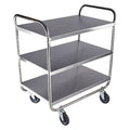 Utility Cart, Stainless Steel, 500 lb Load Capacity, 36 in L, 23 in W, 40 1/8 in H, No Handle Handle