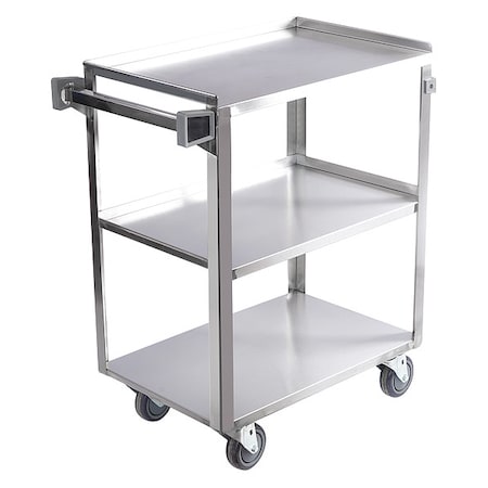 Utility Cart, Stainless Steel, 500 lb Load Capacity, 31 in L, 18 3/4 in W, 34 1/4 in H