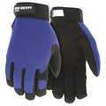 Mechanics Gloves, Spandex Back, 3 Abrasion Level, Black/Blue, XL