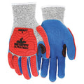 Coated Gloves, Cut Level A4 , Dipped , Latex , Rough , XL 12 PK