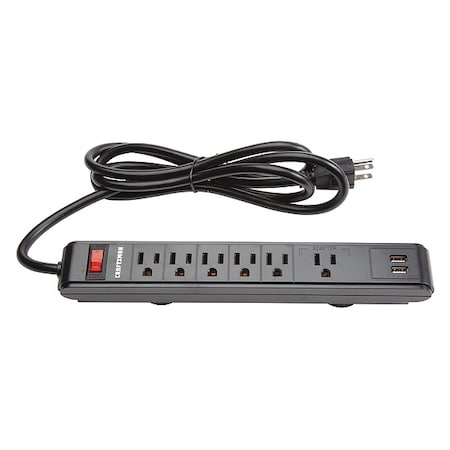 Black, Magnetic Power Strip, Steel