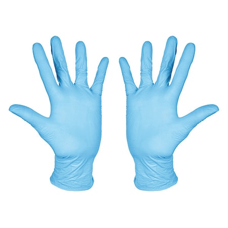 Disposable Gloves, Nedical-Grade, 2.4 mil Palm, Nitrile, Powder-Free, AQL 1.5, XL (10), 100 PK, Blue