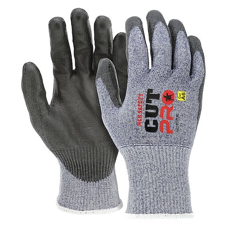 Coated Gloves, Cut Level A6 , Dipped , Polyurethane , Smooth , M 12 PK