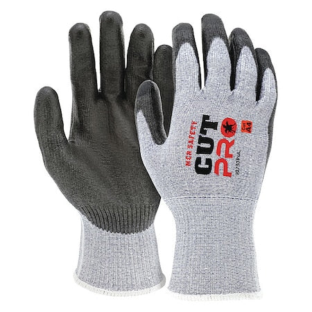 Coated Gloves, Cut Level A4 , Dipped , Polyurethane , Smooth , XL 12 PK