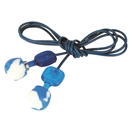 TrustFit Trak Reusable Foam Ear Plug, Pod Shape, 29 dB, Blue, 100 PK