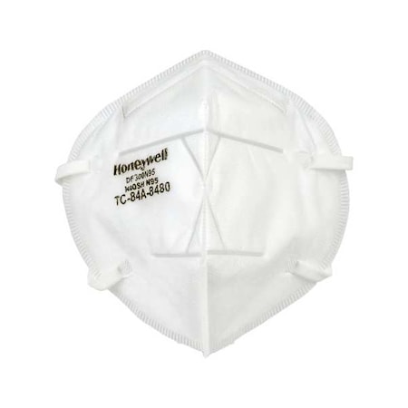 Disposable Respirator, N95, Flat-Fold, Soft Foam Nose Cushion, Nose Clip, Universal, PK 20