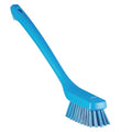 1 73/100 in W Scrub Brush, Stiff, 12 in L Handle, 4 33/100 in L Brush, Blue, Plastic