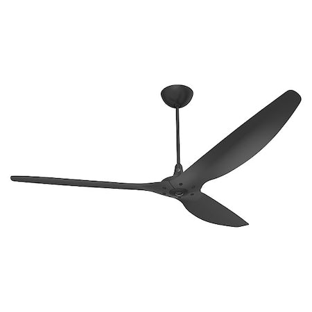 Ceiling Fan, 7 ft Blade Dia, 3 Blades, 7 Speeds, 100/240VAC, Black