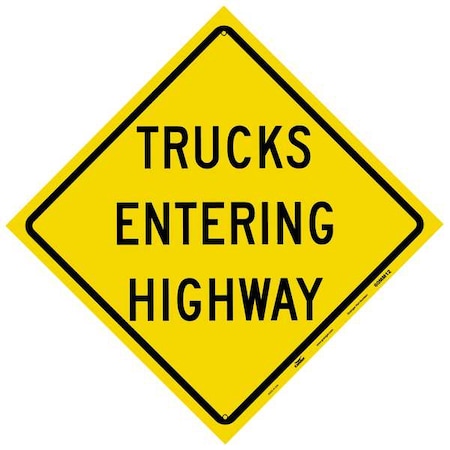 Reflective Aluminum Traffic Sign, 24 in H, 24 in W, Aluminum, Diamond, English, 60MM12