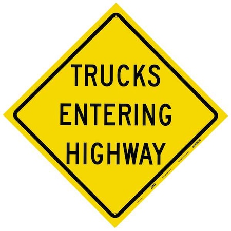Reflective Aluminum Traffic Sign, 36 in H, 36 in W, Aluminum, Diamond, English, 60MM16