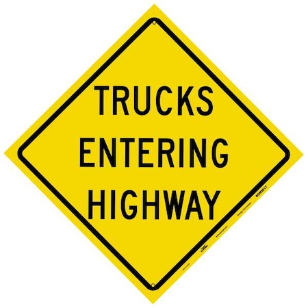 Reflective Aluminum Traffic Sign, 48 in H, 48 in W, Aluminum, Diamond, English, 60MM17