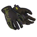 Hex1(R) Mechanics Gloves, Synthetic Leather Palm, Mesh Back, S, Black/Lime