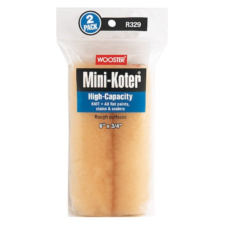 6" Mini Paint Roller Cover, 3/4" Nap, Fabric