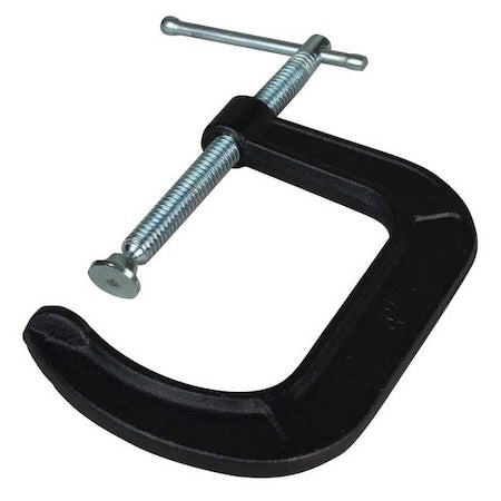 C-Clamp, 4 in Maximum Opening, Black
