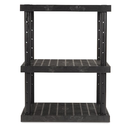 Plastic Shelving, 24 in D, 36 in W, 48 in H, 3 Shelves