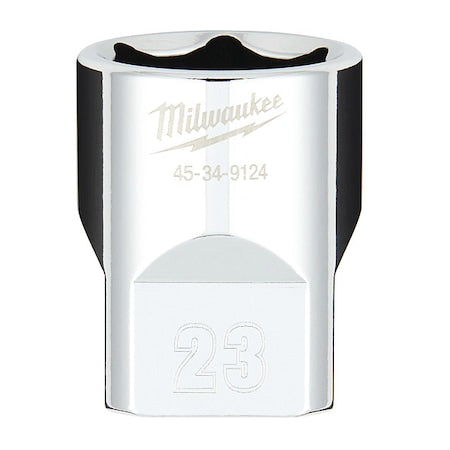 1/2 in. Drive 23mm Metric 6-Point Socket with FOUR FLAT Sides