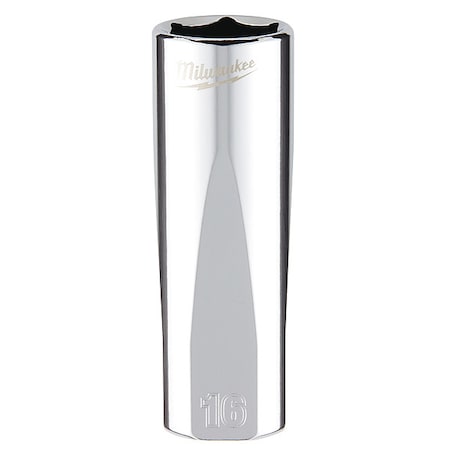 3/8 in. Drive 16mm Metric 6-Point Deep Socket with FOUR FLAT Sides