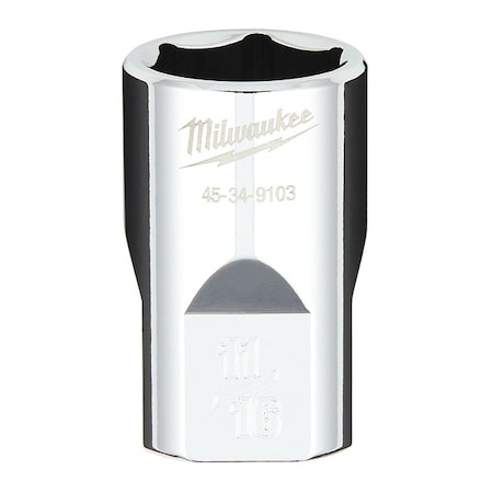 1/2 in. Drive 11/16 in. SAE 6-Point Socket with FOUR FLAT Sides