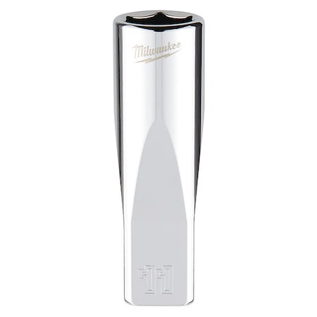 1/4 in. Drive 11mm Metric 6-Point Deep Socket with FOUR FLAT Sides