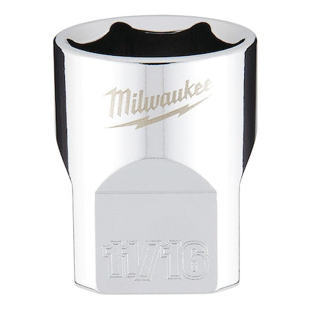 3/8 in. Drive 11/16 in. SAE 6-Point Socket with FOUR FLAT Sides