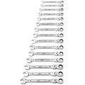 15 pc. Metric Flex Head Ratcheting Combination Wrench Set