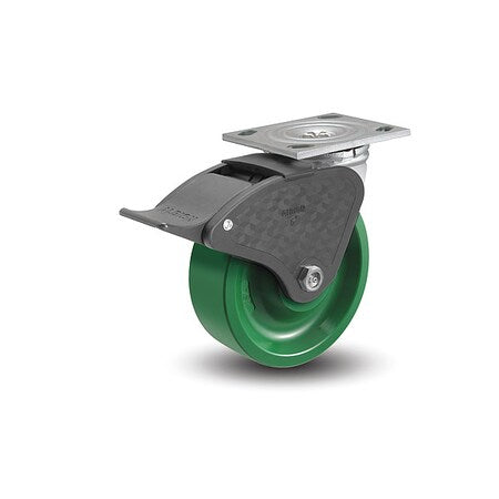 6"" X 2"" Non-Marking Polyurethane X-Treme Swivel Caster, Total Lock Brake, Loads Up To 1000 lb