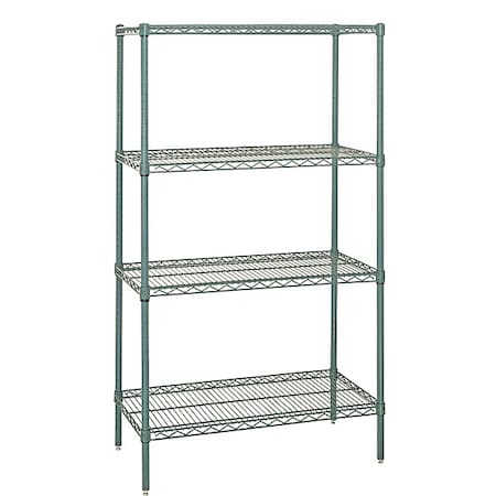Wire Shelving, 18"X48"X74", Proform, Green Epoxy