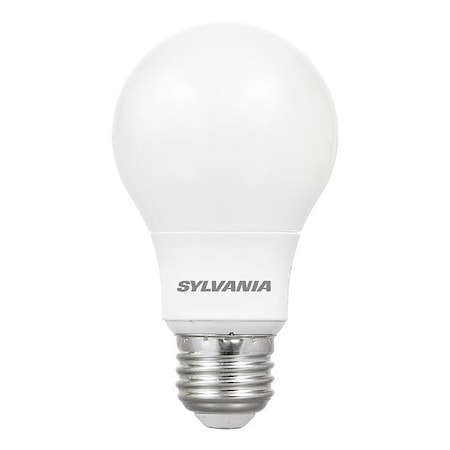 8 W, Compact LED Bulb, White, A19, 2700K Temp. Frosted, Dimmable