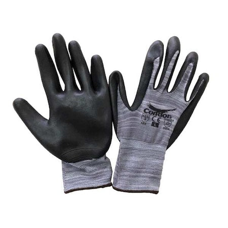 Coated Gloves, Nitrile, Sandy, Palm, 3 Abrasion Level, Black/White, 3XL 1 PR