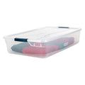 Stack & Nest Storage Tote W/ Lid, 10.3 gal, 29 in L x 17-3/4 in W x 6-1/8 in H, Clear