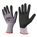 Coated Gloves, Nitrile, Sandy, Palm, 4 Abrasion Level, Black/Gray, 2XS (5) 1 PR
