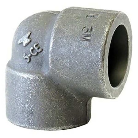 90 Degree Elbow 90 Degree Elbow, 1/2"" Pipe, Socket Weld, Black Forged Steel, Class 3000