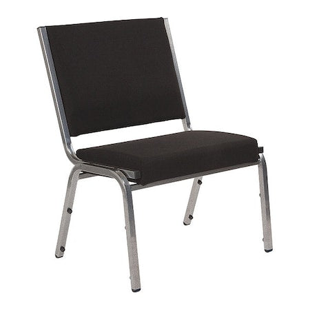 Contemporary Chair Hercules Bar Chair, Slvr Frm, Blk Fbrc, No Arms, 18" Height, Plastic, Black Fabric