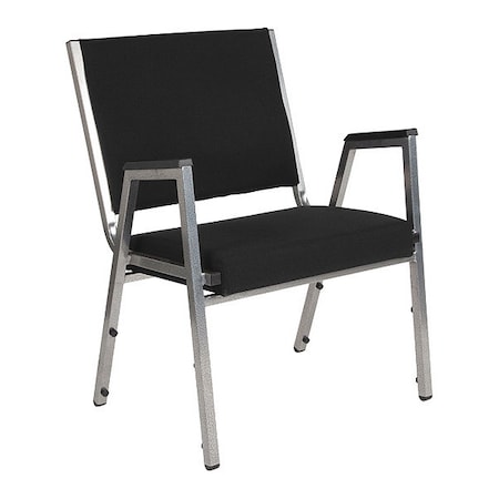 Contemporary Chair Hercules Baritrc Chair, Slvr Frm, Blk Fbrc, Fixed Arms, 18" Height, Fabric