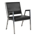 Contemporary Chair Hercules Bariatric Armchair, Blk Vinyl, Fixed Arms, 18" Height, Vinyl