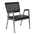 Contemporary Chair Hercules Bariatric Armchair, Black Vinyl, Fixed Arms, 18" Height, Vinyl